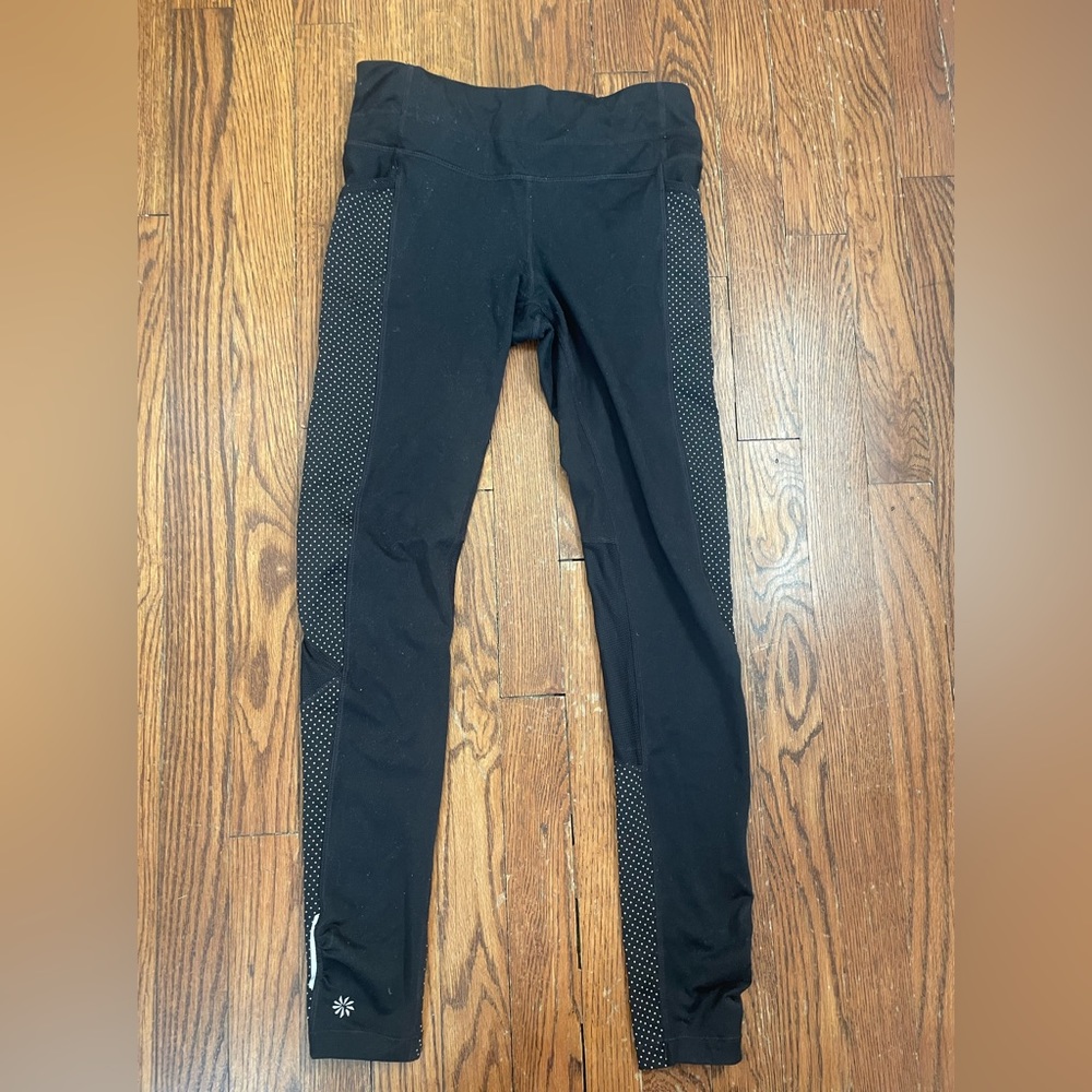 Athleta Running Be Free Tights/Pants size XS black polka dots